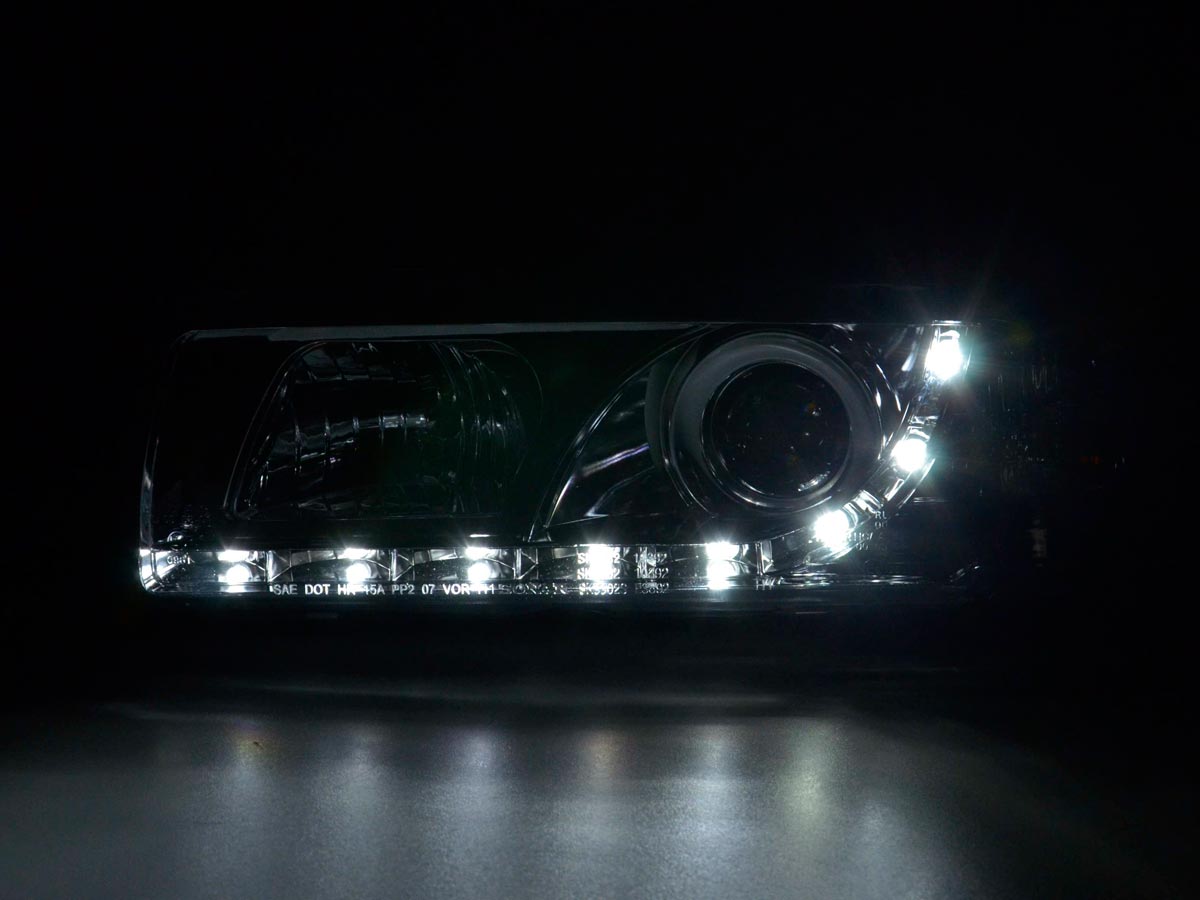 Faros delanteros LED para BMW Serie 3 E36 Coupé/Cabrio 92-98 cromados para volante a la derecha