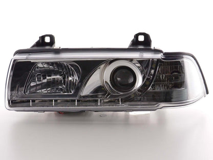 Faros delanteros LED para BMW Serie 3 E36 Coupé/Cabrio 92-98 cromados para volante a la derecha