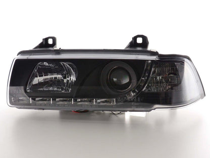 Faros delanteros LED para BMW Serie 3 E36 Coupé/Cabrio 92-98 en negro para volante a la derecha