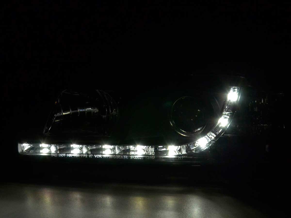 Faros De Luz Diurna Luces Conducción Led Bmw Serie 3 E36 Limo / Touring Negro Para Volante A La
