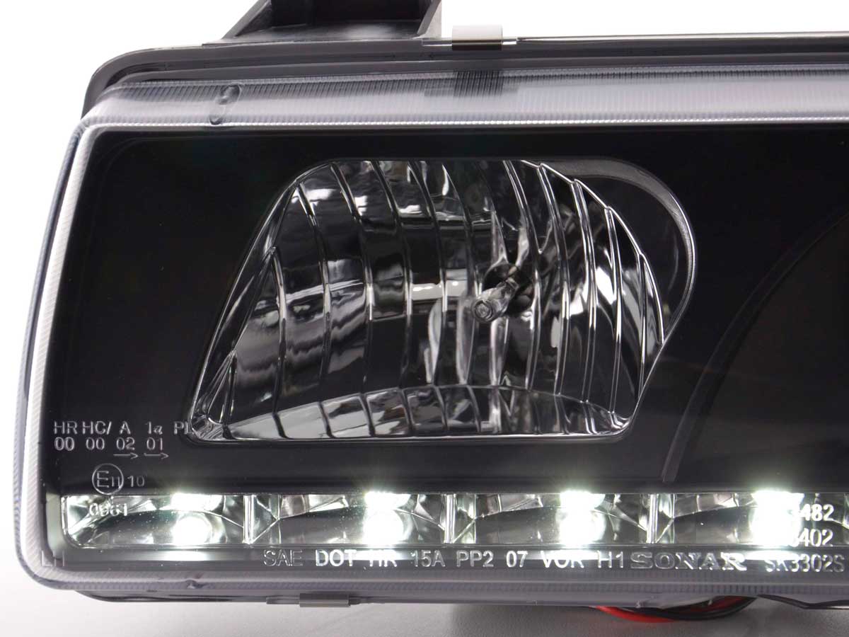 Faros De Luz Diurna Luces Conducción Led Bmw Serie 3 E36 Limo / Touring Negro Para Volante A La