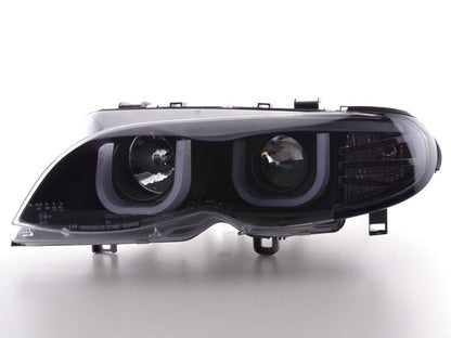 LED front headlights with DRL appearance for BMW 3 E46 Berlina/Touring 02-05 in Black for Right Rleeb