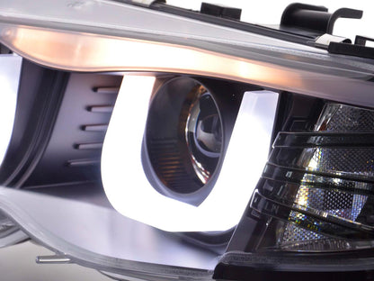 LED front headlights with DRL appearance for BMW 3 E46 Berlina/Touring 02-05 in Black for Right Rleeb