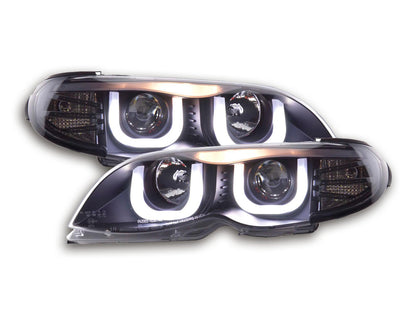 LED front headlights with DRL appearance for BMW 3 E46 Berlina/Touring 02-05 in Black for Right Rleeb