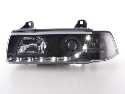 Faros delanteros LED luces diurnas BMW Serie 3 E36 Berlina 92-98 negro