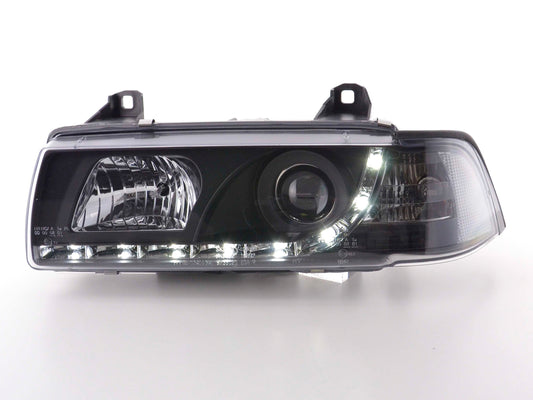 Faros delanteros LED luces diurnas BMW Serie 3 E36 Berlina 92-98 negro