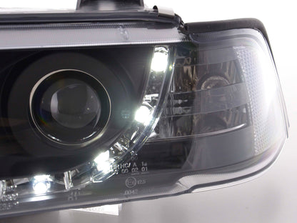 Faros delanteros LED luces diurnas BMW Serie 3 E36 Berlina 92-98 negro