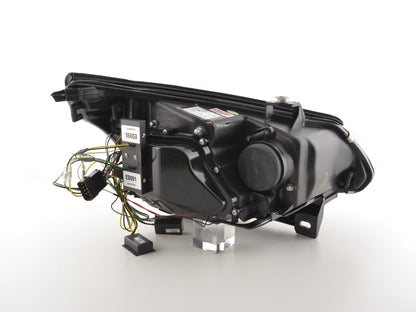 Faros delanteros delanteros Xenón Angel Eyes LED BMW Serie 5 E60 / E61 05-08 negros para volante a la derecha