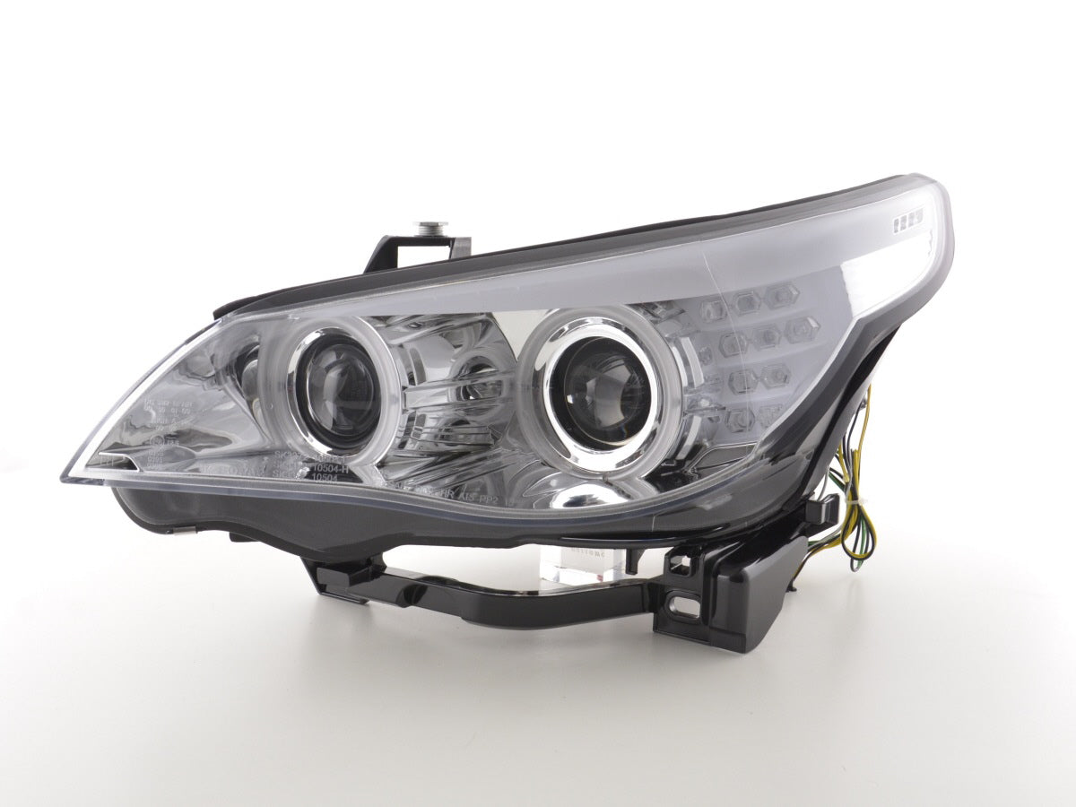 Flash-Scheinwerfer Xenón Ojos de Angel CCFL BMW 5 E60 / E61 05-08 Chrom für das rechte Lenkrad