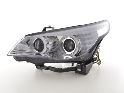 Flash-Scheinwerfer Xenón Ojos de Angel CCFL BMW 5 E60 / E61 05-08 Chrom für das rechte Lenkrad