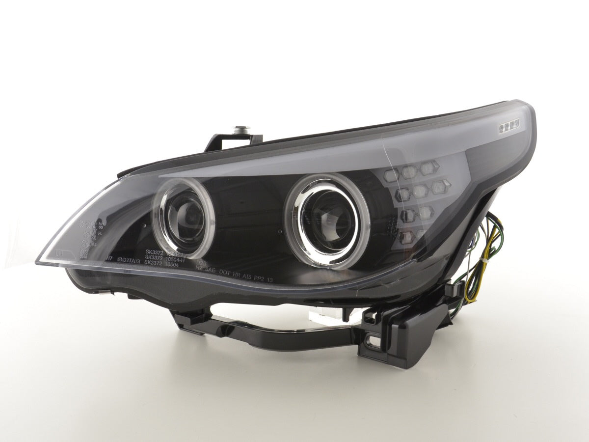 Faros Xenon Ojos De Angel Ccfl Bmw Serie 5 E60 / E61 03-04 Negro Lights > Headlights