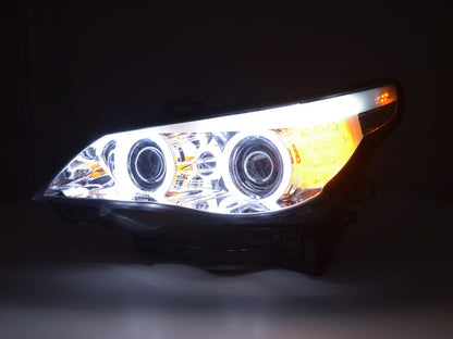 Flash-Scheinwerfer Xenon Angel CCFL BMW 5 E60 / E61 03-04 Chrom für das rechte Lenkrad