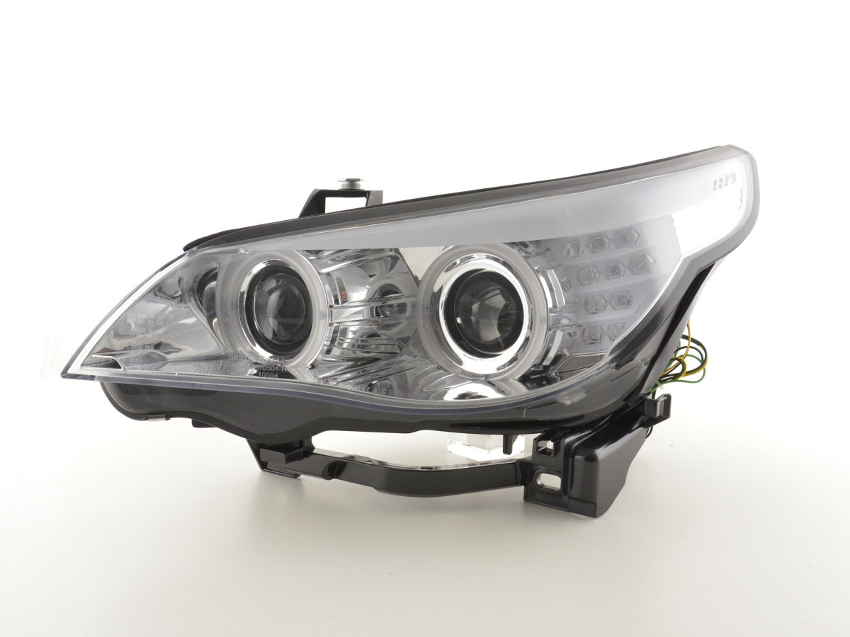 Flash-Scheinwerfer Xenon Angel CCFL BMW 5 E60 / E61 03-04 Chrom für das rechte Lenkrad