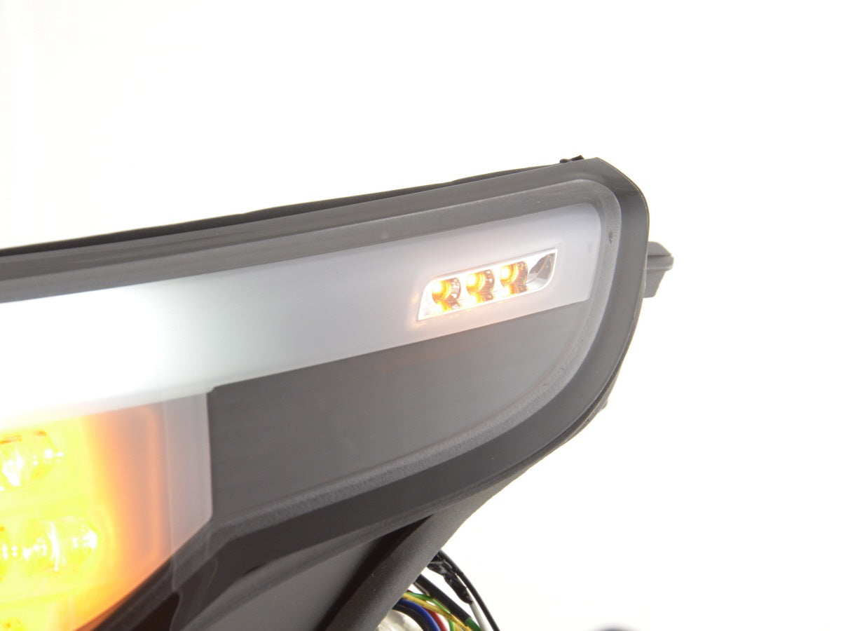 Faros delanteros delanteros Xenón Angel Eyes CCFL BMW Serie 5 E60 / E61 03-04 negros para volante a la derecha