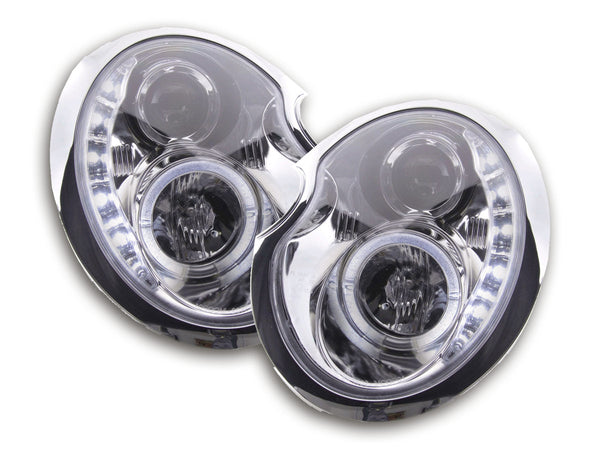 Faros delanteros LED DRL look Mini Cooper R50 01-06 cromado