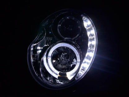 Faros delanteros LED DRL look Mini Cooper R50 01-06 cromado