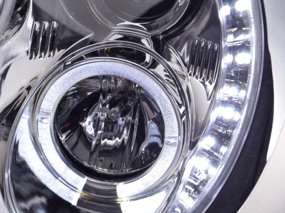 Faros delanteros LED DRL look Mini Cooper R50 01-06 cromado