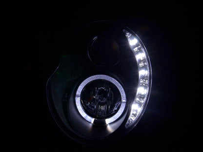 Faros delanteros LED DRL look Mini Cooper R50 01-06 negro