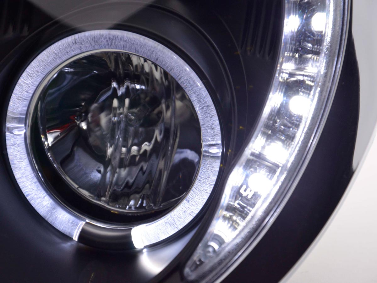 Faros delanteros LED DRL look Mini Cooper R50 01-06 negro