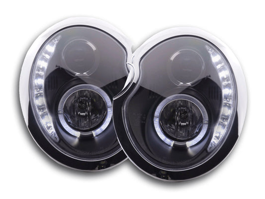 Faros delanteros LED DRL look Mini Cooper R50 01-06 negro
