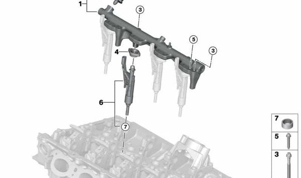 Inyector de combustible OEM 13538744746 para BMW F70, U06, F74, F78, G20, G21, G22, G23, G26, G60, G61, G68, G70, U11, U12, U10, G45, G48, G05, G18, G06, G07, G09, F65, F66, F67, U25. Original BMW.