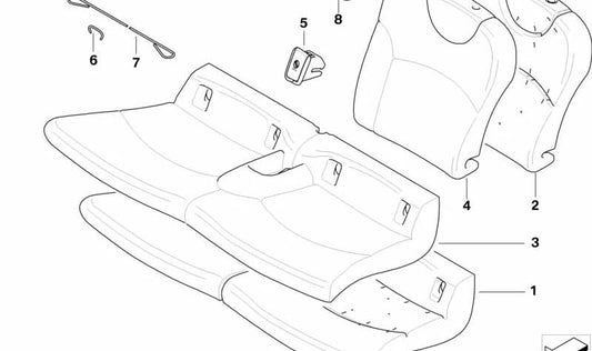 Funda de asiento de cuero toffy OEM 52207240971 para MINI R56, R56 LCI, Clubman R55 LCI. Original MINI.