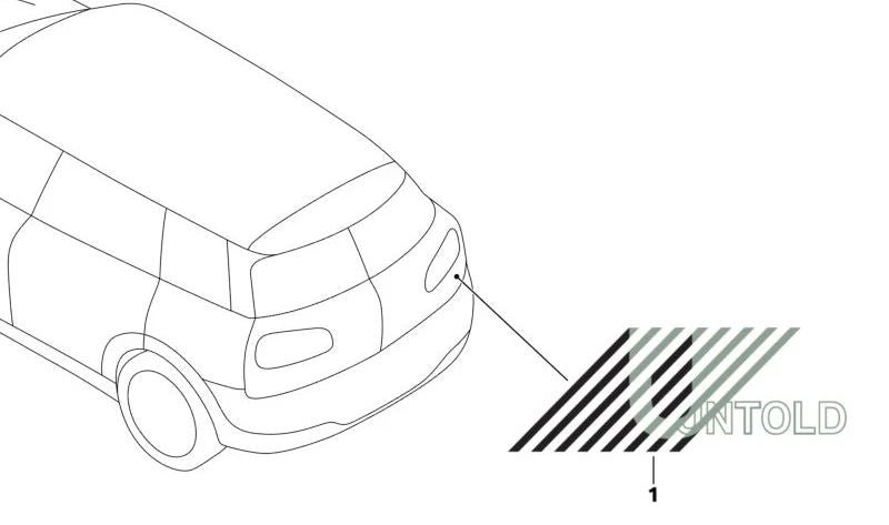 UNTOLD EDITION OEM 51145A66D16 stickers for MINI F54 Cooper, Cooper D, Cooper S. Original Mini.