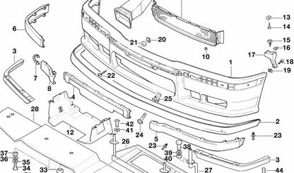 Front spoiler for BMW 3 Series E36 (OEM 51112267457). Original BMW