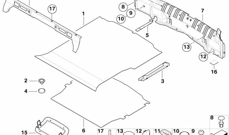 Almohadilla reposapiés OEM 51478264043 para BMW E46. Original BMW.