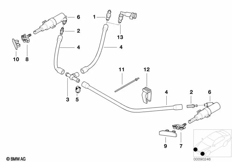 Corner pour BMW Series 1 E81, E82, E87, E87N, E88, série 3 E46, E90, E91, E92, E93, X3 E83, X5 E53 (OEM 61678252741). BMW d'origine