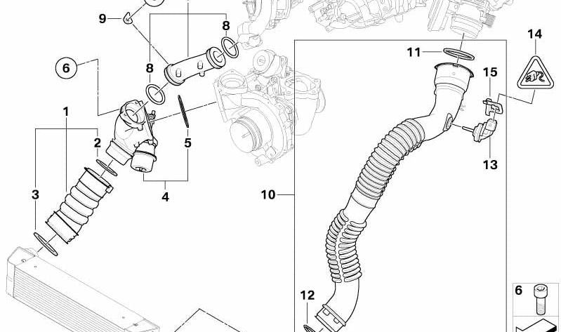 Junta tórica OEM 11657804867 para BMW E81, E82, E87, E88, E84. Original BMW. Ideal para sistema de admisión, medida 70x2.