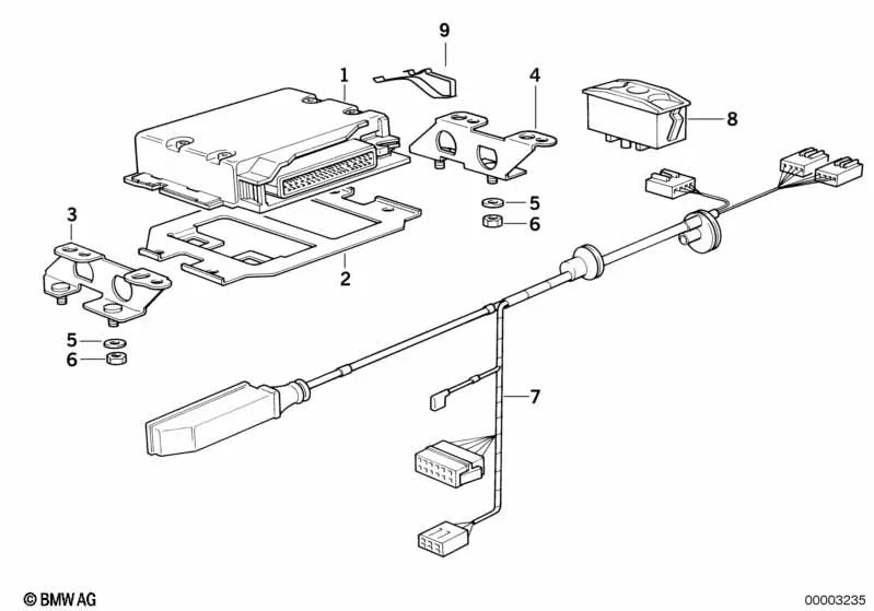 BMW Support Plate 3 E30 Series, 5 E34 Series (OEM 12141727500). BMW d'origine