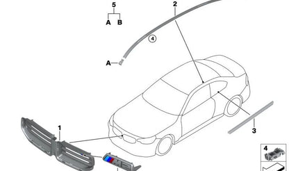 Cubierta de canal exterior puerta trasera derecha para BMW G42, G87 (OEM 51377482860). Original BMW
