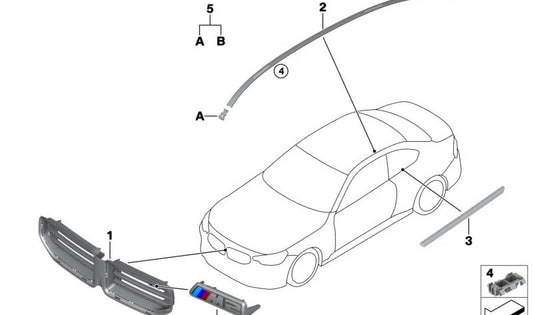 Clip supérieur pour BMW Series 2 G87, série 3 G20N, G80, série 4 G22, G82 (OEM 51318075020). BMW d'origine