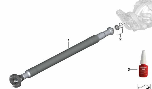 Árvore de transmissão OEM 26107857629 para BMW F80, F82, F83. BMW original.