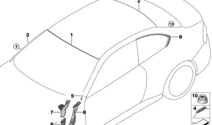 Moldura ventanilla trasera izquierda OEM 51337482863 para BMW G42, G87. Original BMW.