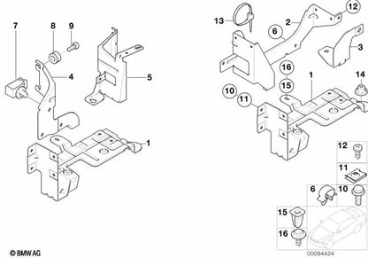 Soporte para cambiador de CDs para BMW E39 (OEM 65128371136). Original BMW