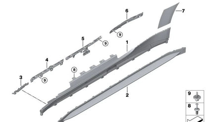 Right threshold assembly for BMW 4 Series G82, G83 (OEM 51778074900). Original BMW