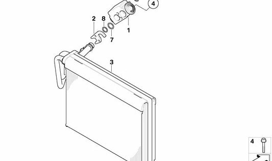 Evaporatore di aria condizionata OEM 64119179803 per BMW E81, E82, E87, E88, E90, E91, E92, E93, E84. BMW originale.
