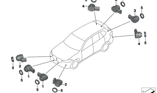 Capteur de stationnement à ultrasons OEM 66207927964 pour BMW G05, G06, G07. BMW d'origine.
