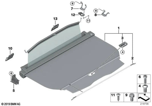 Rouleau de rideau pour la série BMW 5 F11 (OEM 51479200682). BMW d'origine