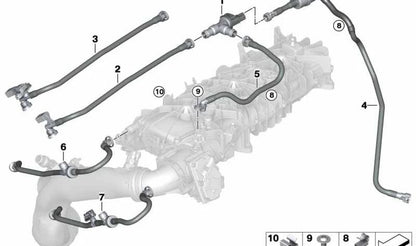 Bomba de vácuo com linha OEM 13908667031 para BMW G42, G20, G21, G22, G23, G26, G01, G02, G29. BMW originais.