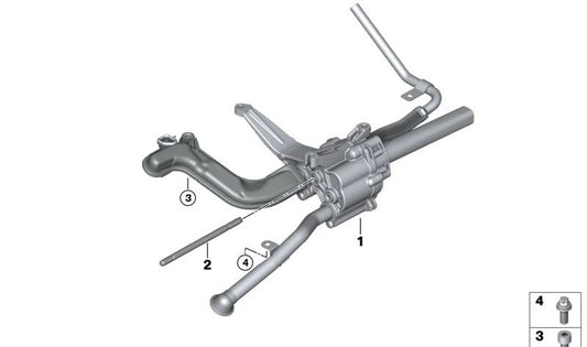 Bomba de aspiración de aceite OEM 11417853349 para BMW F87 M2 con motor N55. Compatible con modelos fabricados entre 2015 y 2018. Original BMW.