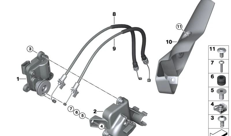 Supporto regolatore flap gas di scarico OEM 18511541105 per moto BMW R1300GS, R1300GS Adventure, R1300RT. BMW Motorrad originale.
