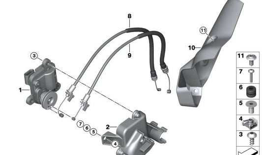 Supporto regolatore flap gas di scarico OEM 18511541105 per moto BMW R1300GS, R1300GS Adventure, R1300RT. BMW Motorrad originale.