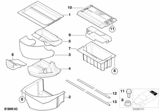 Multifunctional boot tray for BMW E39 5 Series (OEM 51717895247). Original BMW.