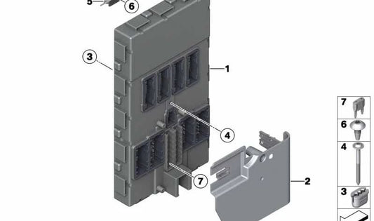 Módulo Electrónico Frontal FEM OEM 61355A7FB58 para BMW F20, F20N, F21, F21N, F22, F22N, F23, F23N, F87, F87N, F30, F30N, F31, F31N, F34, F34N, F35, F35N, F80, F80N, F32, F32N, F33, F33N, F36, F36N, F82, F82N, F83, F83N. Original BMW.