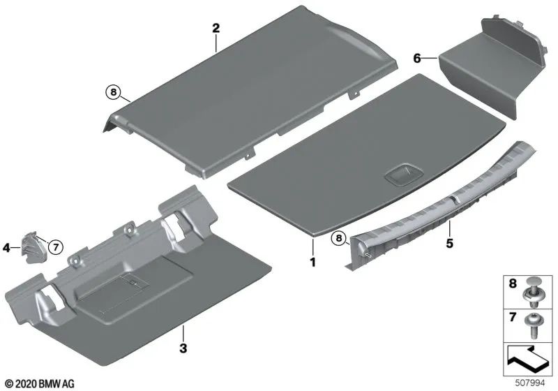Screw for BMW G20, G30, G38, G11, G12, F15, F85, F16, F86 (OEM 51719908610). Original BMW