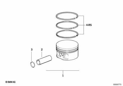 Kit de reparación de anillos de pistón para BMW (OEM 11259070153). Original BMW