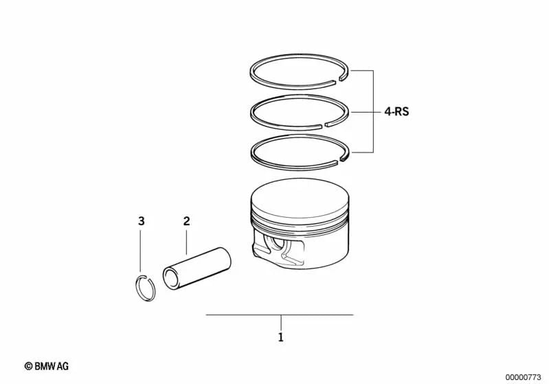 Kit de réparation des anneaux de piston pour BMW E36, E46, E39 (OEM 11251437142). BMW d'origine